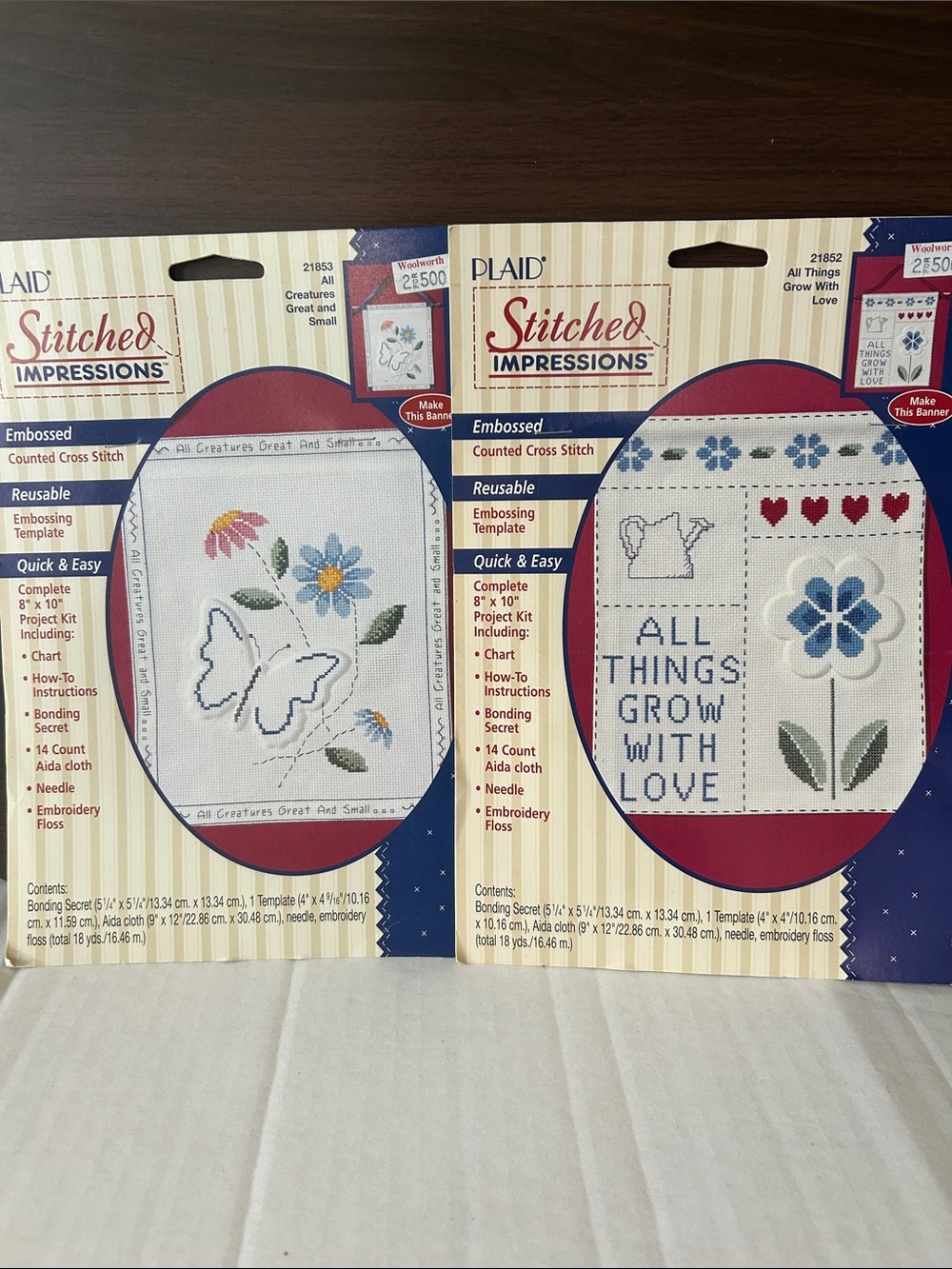 Plaid Stitched Impressions Embossed Counted Cross Stitch Kits